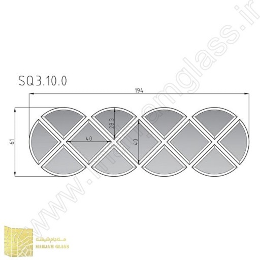 آینه آسان نصب طلایی مدل پیچک کد SQ0310