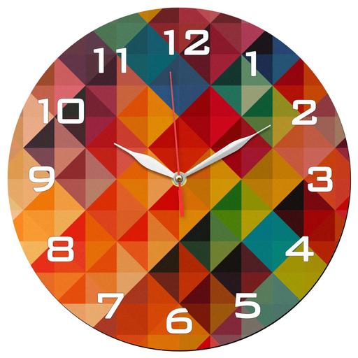ساعت دیواری گرد مدل 1108 طرح رنگارنگ شکل دایره ای قطر 30