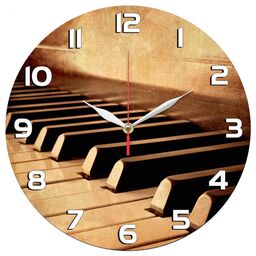 ساعت دیواری گرد مدل 1223 طرح پیانو قطر 30 سانتیمتر