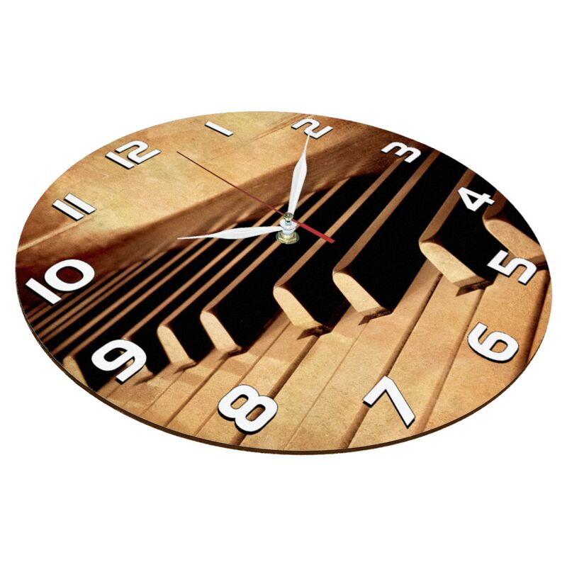 ساعت دیواری گرد مدل 1223 طرح پیانو قطر 30 سانتیمتر