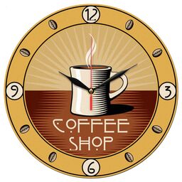 ساعت دیواری گرد مدل 1225 طرح فنجان قهوه قطر 30 سانتیمتر