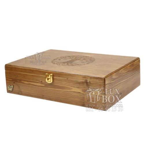 جعبه هدیه چوبی جعبه پذیرایی آجیل و خشکبار  لوکس باکس کد LB136