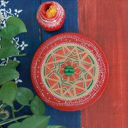 جاعودی و عود سوز طرح یلدایی  انار و هندوانه گالری مایا،طراحی شده با دست،قطر15سانتیمتر