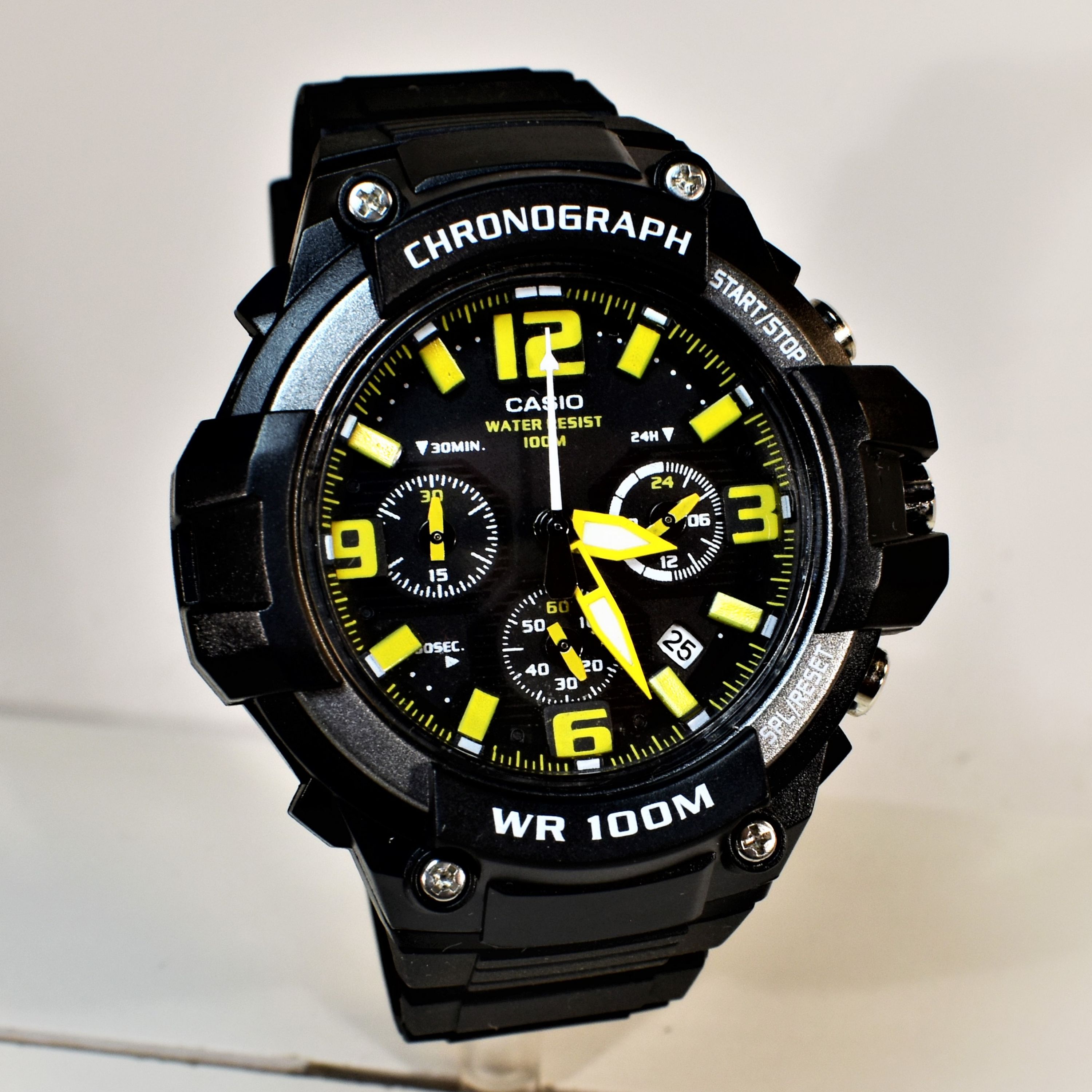 CASIO G-SHOCH CHRONOGRAPH کاسیو چهار موتوره کرنوگراف ظریف و سبک قاب کوچک رنگی 