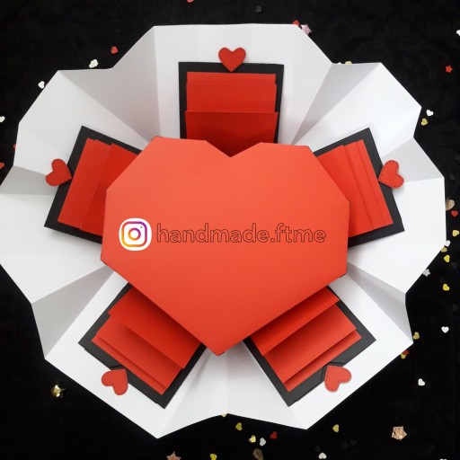 جعبه کادویی سوپرایز ولنتاین قلبی پنج ضلعی
