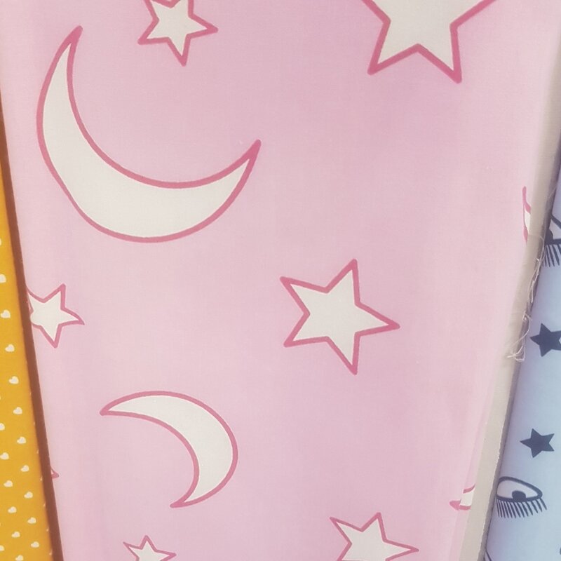 پارچه ملحفه ماه و ستاره بچگانه عرض 1.50 متر
