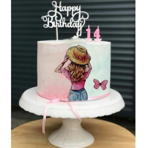 تاپر تزیین کیک به گز مدل کلاه باران مناسب تزیین کیک تولد