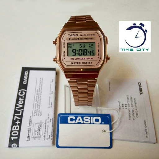 ساعت کاسیو مدل CASIO A168W رنگ رزگلد