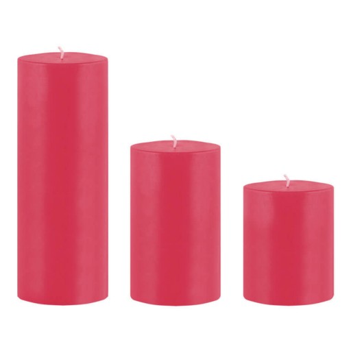 ست کامل شمع استوانه ای هورنو  قطر 5 سانت رنگی قرمز