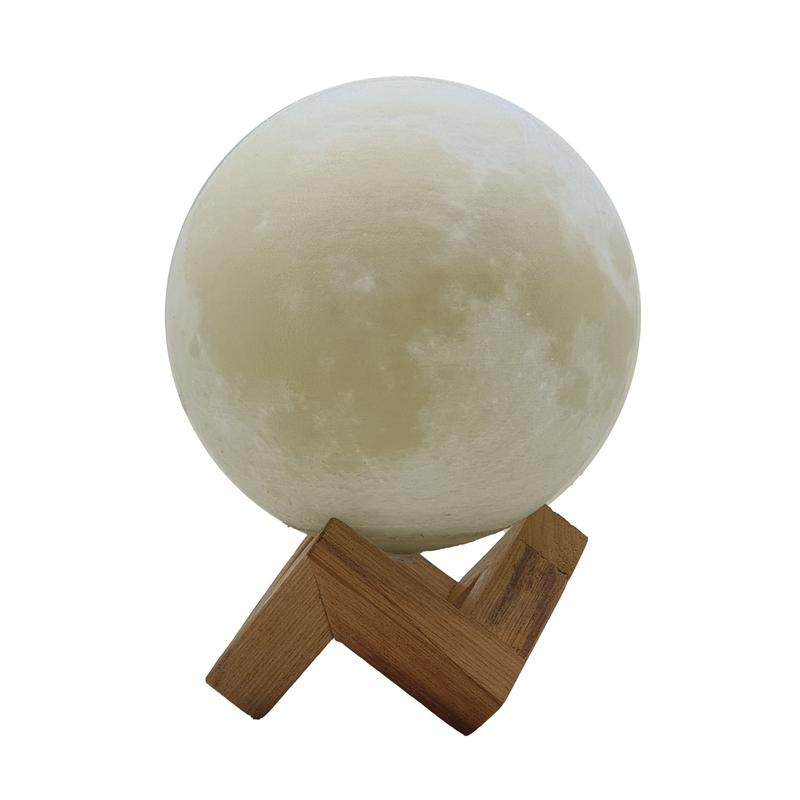 چراغ خواب طرح ماه با پایه چوبی