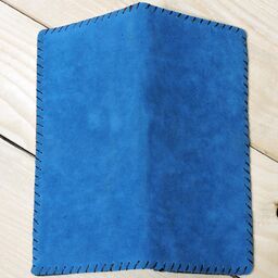 کیف پول زنانه - چرم مصنوعی - دست دوز - سایز 20x10 cm - رنگ آبی