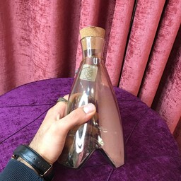 بطری روغن ریز و آبلیمو و سرکه شیشه ای پیرکس رنگ شامپاینی طرح 1