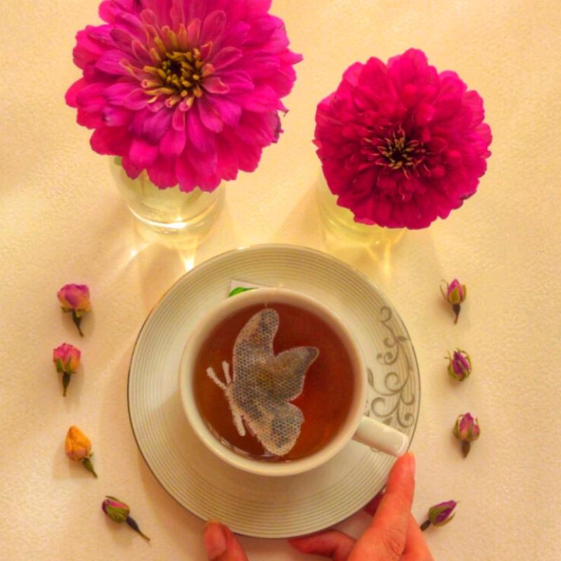 چای کیسه ای فانتزی طرح پروانه - چای کیسه ای جدید - چای کیسه ای سیاه