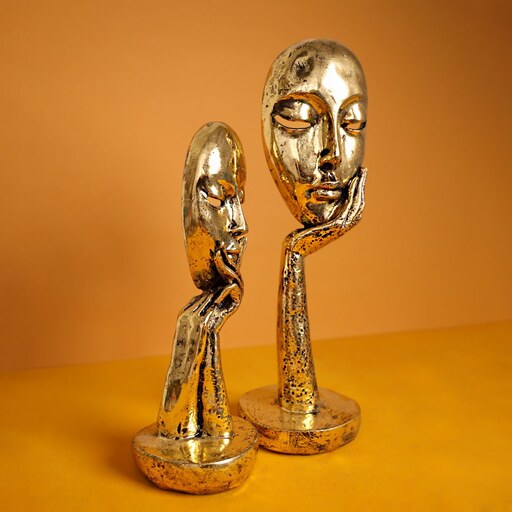 مجسمه صورتک ماسک طلایی 2 تایی 