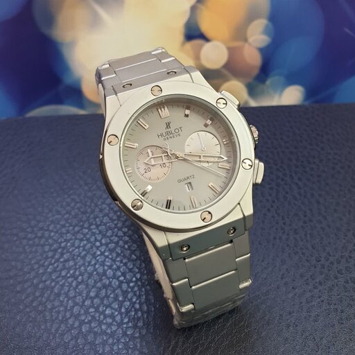 ساعت مردانه و پسرانه طرح هابلوت بند فلزی با گارانتی موتور Hublot 