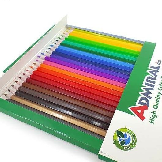 مداد رنگی 24 رنگ جعبه مقوایی ادمیرال (MDF)