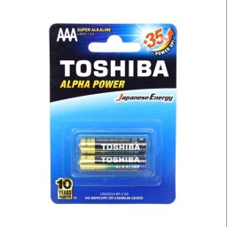 باتری نیم قلمی سوپر آلکالاین توشیبا AAA مدل Alpha Power کارتی