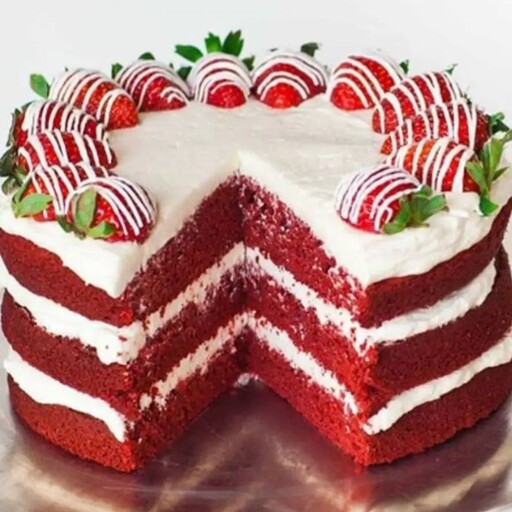 کیک ردولوت خانگی با بهترین کیفیت  مخصوص روز ولنتاین و جشنهای دیگر قابل سفارش با وزن دلخواه شما
