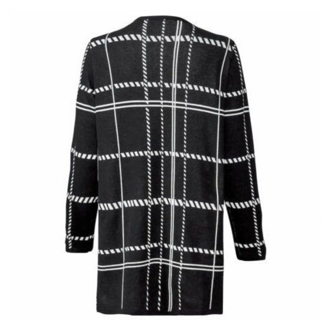 ژاکت رویه بافت بلند مشکی و سفید زنانه سایز 48-50 اسمارا esmara آلمان ( 328699 ) (ارسال رایگان)