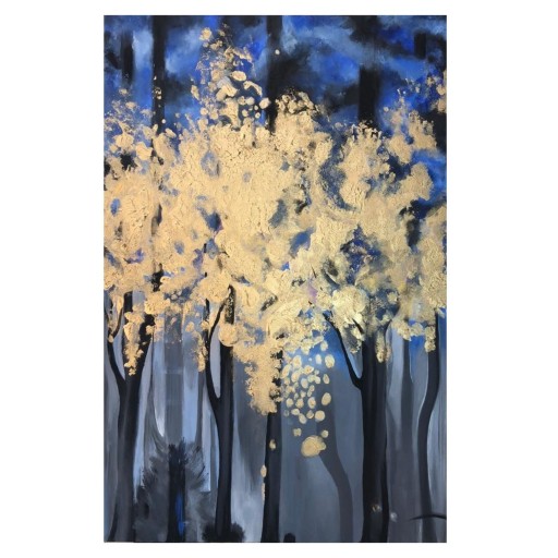 تابلو نقاشی درخت های طلایی کار دست