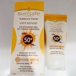 کرم ضد آفتاب سان سیف Spf 50 فاقد جاذب های شیمیایی SunSafe