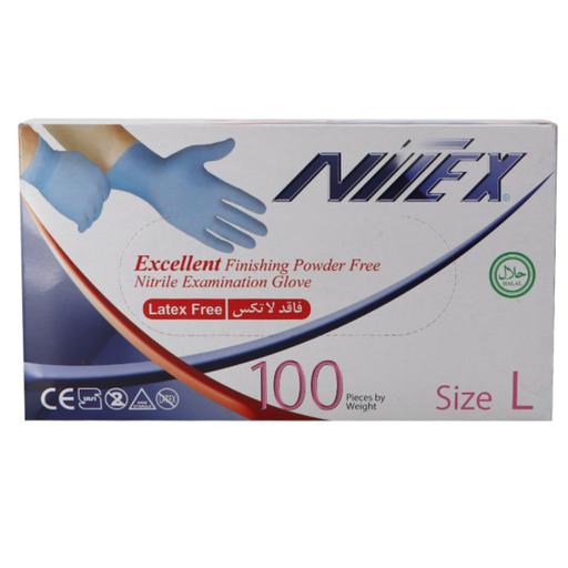 دستکش یکبار مصرف نیتریل مدل  Nitex سایز L بسته 100عددی گزارش نادرستی مشخصات DKP-