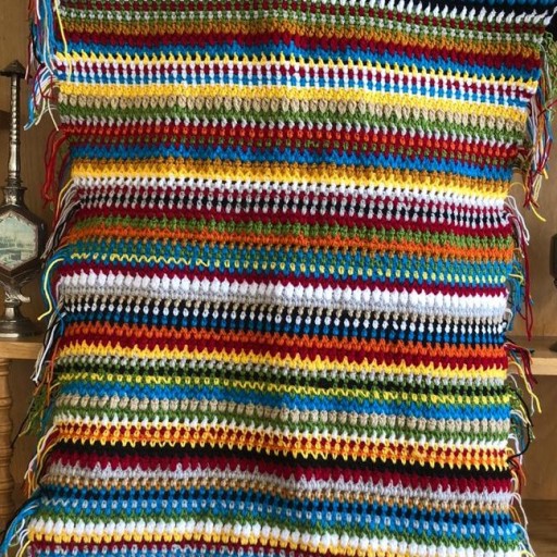 شال مبل  10 رنگ بافته شده با قلاب