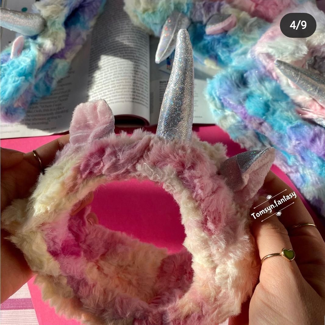 هدبند خزی یونیکورن اسب تک شاخ فانتزی وارداتی و با کیفیت