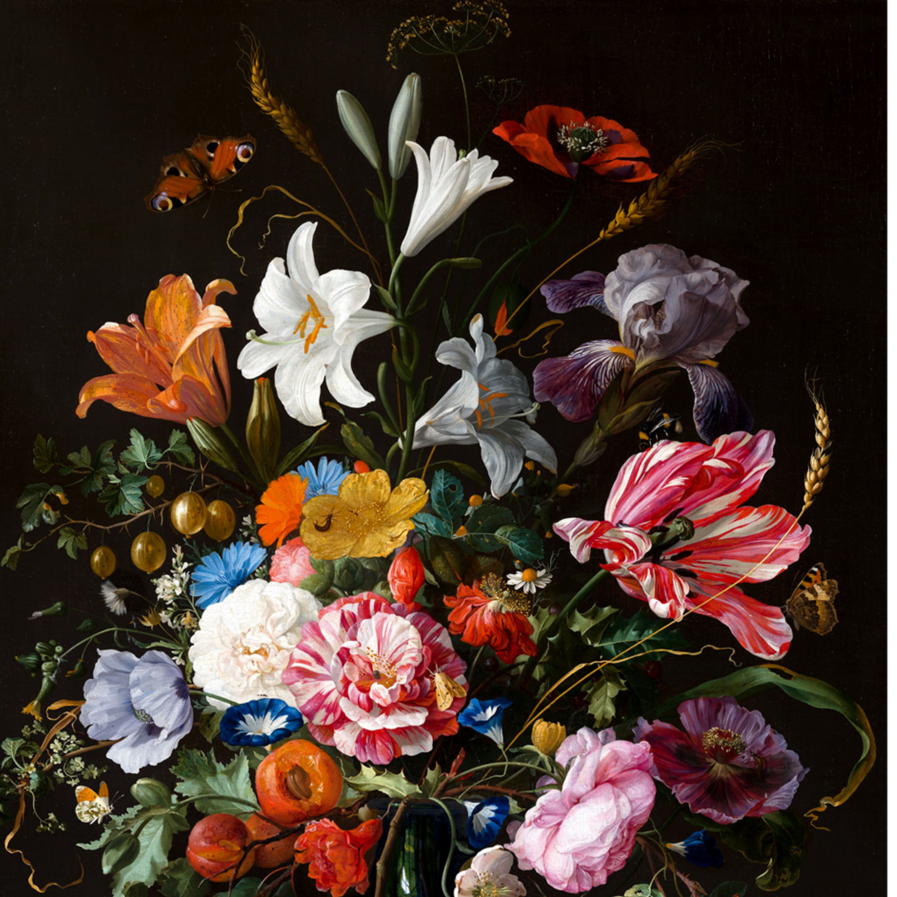 تابلو شاسی طرح نقاشی گل سایز 60X120