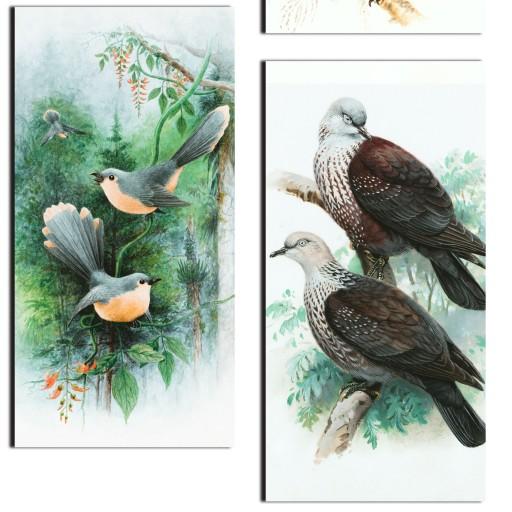 تابلو شاسی 6 تکه طرح نقاشی پرندگان کد 119 سایز 60x80 سانتیمتر