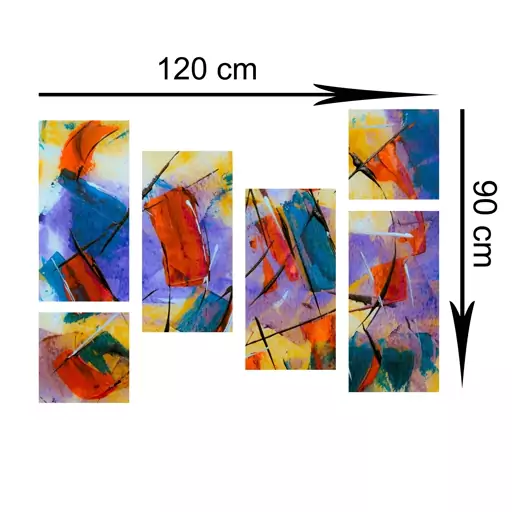 تابلو شاسی طرح نقاشی رنگارنگ سایز 90X120