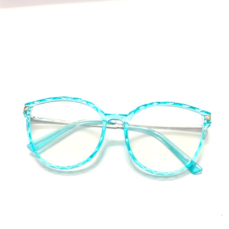 عینک طبی زنانه دخترانه سایز بزرگ رنگ آبی فیروزه ای 