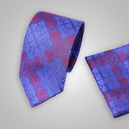 ست کراوات و پوشت ترکیه ای رنگ آبی و بنفش