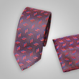 ست کراوات و پوشت ترکیه ای رنگ قرمز طرح دار
