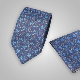 ست کراوات و پوشت ترکیه ای رنگ مشکی و آبی
