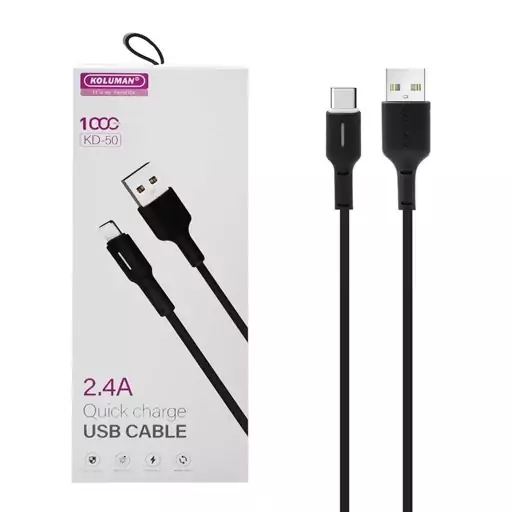 کابل تبدیل USB به MICROUSB کلومن مدل DK - 50 طول 1 متر مشکی