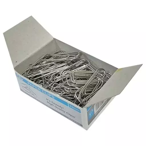 گیره کاغذ فلزی 3 سانت مدل محرابی بسته 100 عددی Paper Clips Sizes 3.3 mm 100 pcs 