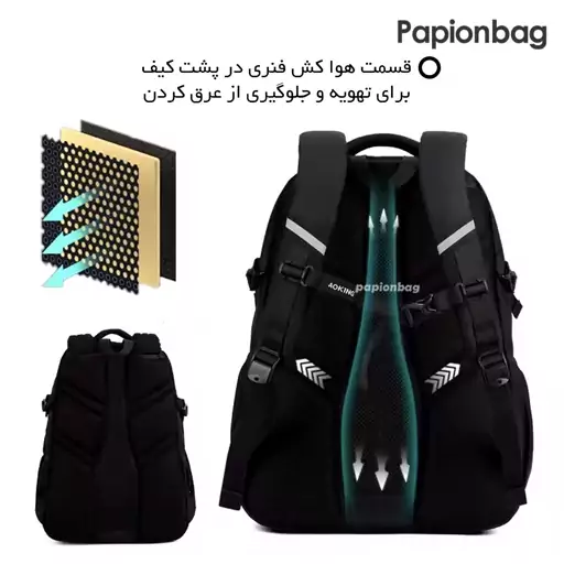 کوله پشتی حرفه ای فنردار 100%طبی وارداتی برندAOKING کد607