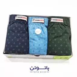 پک سه عددی شورت اسلیپ مردانه طرحدار  الوان  تمام نخ Lو XL برند ساویس