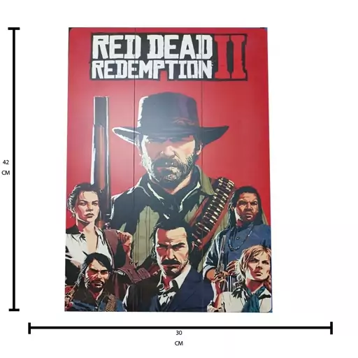 تابلو دیوارکوب گیمینگ رد دد ردمشن 2 - طرح Red Dead Redmtion 2 سایز A3 کد 4