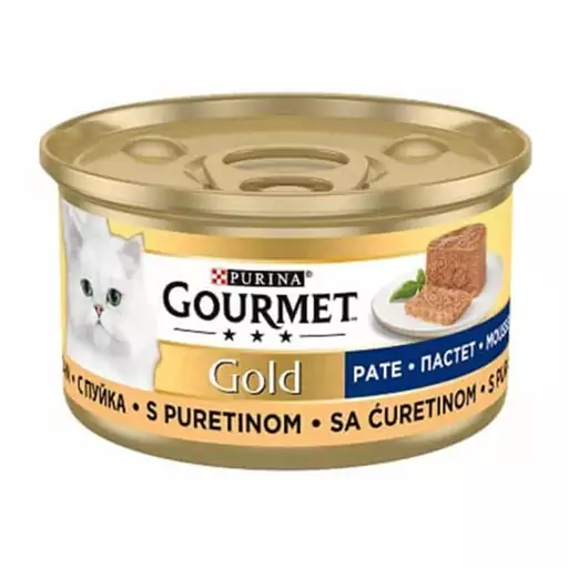 کنسرو گربه گورمت گلد با طعم بوقلمون (Gourmet Gold Pate Turkey Wet Cat Food) وزن 85 گرم