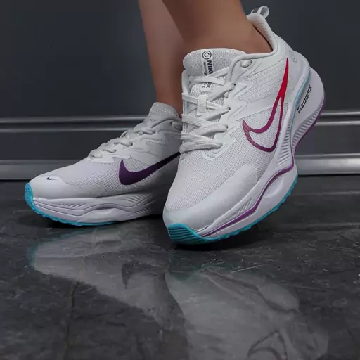 کتونی زنانه اسپرت مدل nike zoom نایک زوم رنگ سفید بنفش کد 75500