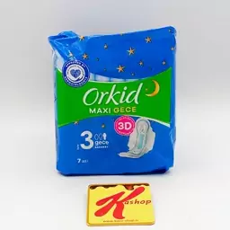 نوار بهداشتی ارکید مدل شبانه MAXI سایز 3 ( بسته 10 عددی) orkid