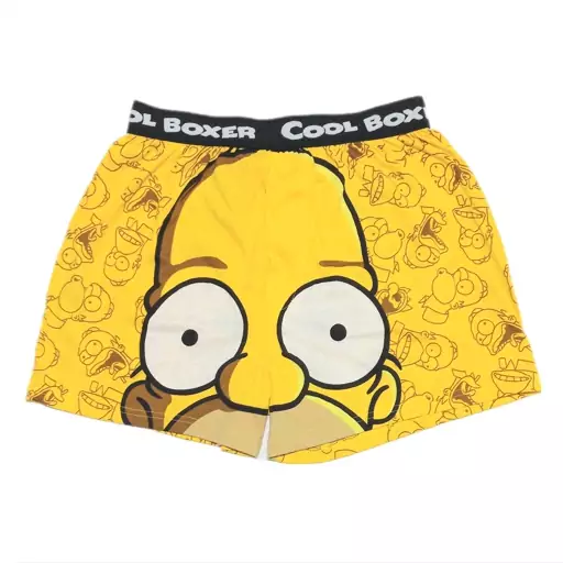 شرت پاچه دار زرد طرح سیمپسون ها باکسر BOXER