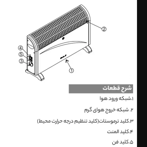 بخاری برقی آبسال مدل 341F (هزینه ارسال به عهده مشتری)