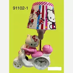 آباژور و ساعت رومیزی هلوکیتی موتور سوار Hello kitty