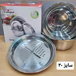 ست آبکش و لگن رنده دار یونیک سایز 30