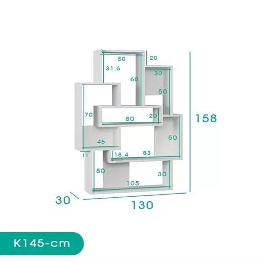 کتابخانه اسمردیس مدل K145 - MDF