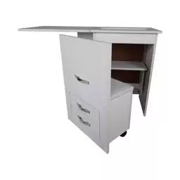 میز چرخ خیاطی مدل آسانسوری MDF-SM22 به همراه صندلی