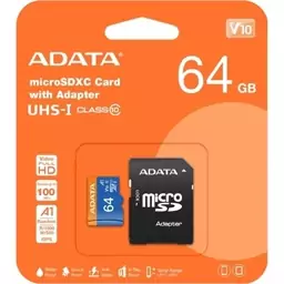 رم میکرو 64 گیگ ای دیتا ADATA Premier V10 U1 A1 100MBs + خشاب